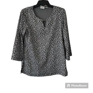 Chico Woman's Black/White Tunic, Size: 2   3/4 Sleeve